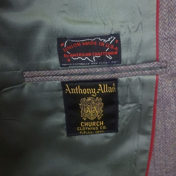 Vintage Anthony Allen Brown Wool Blend Two Button Blazer Size Med - Picture 12 of 13